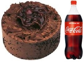 4-6 Kişilik Çikolatalı Pasta 1 Litre Cola